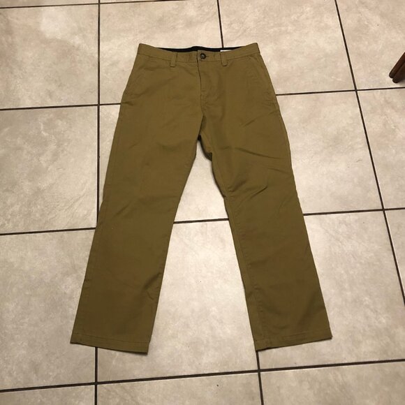 Volcom Khaki Straight-Leg Chino Pants - Size 32 - Picture 1 of 8
